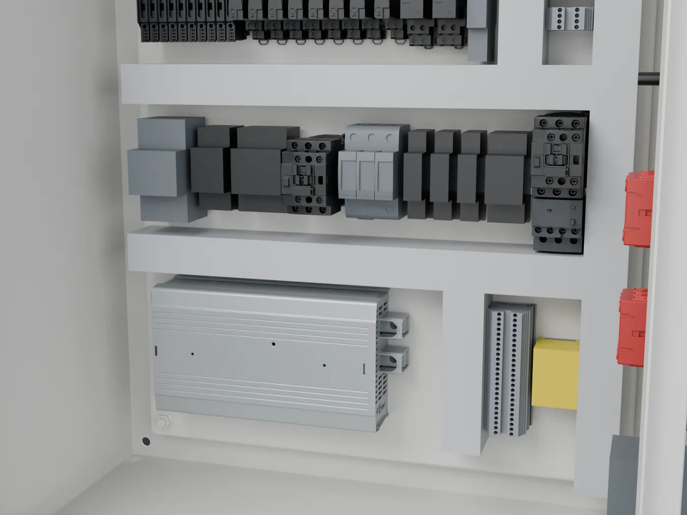 Power supply and lower rail