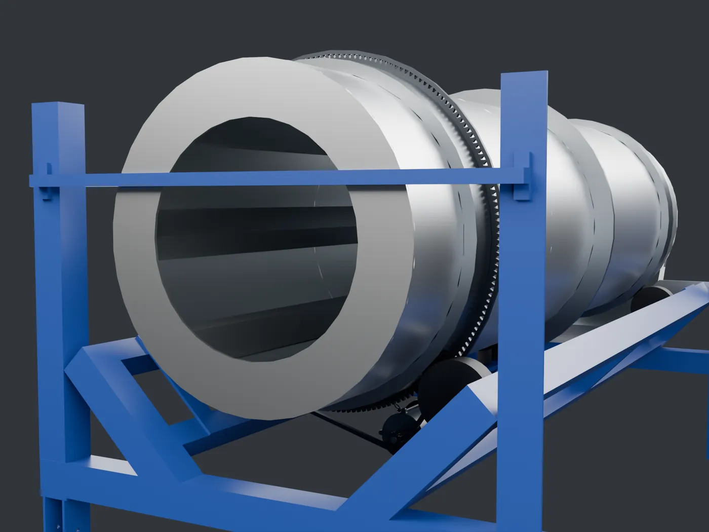 Drum sprocket, chain and motor under the drum